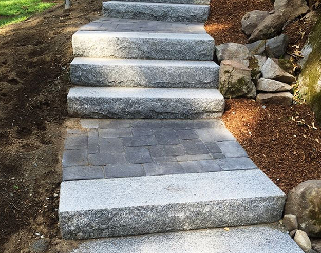 after: new granite garden steps